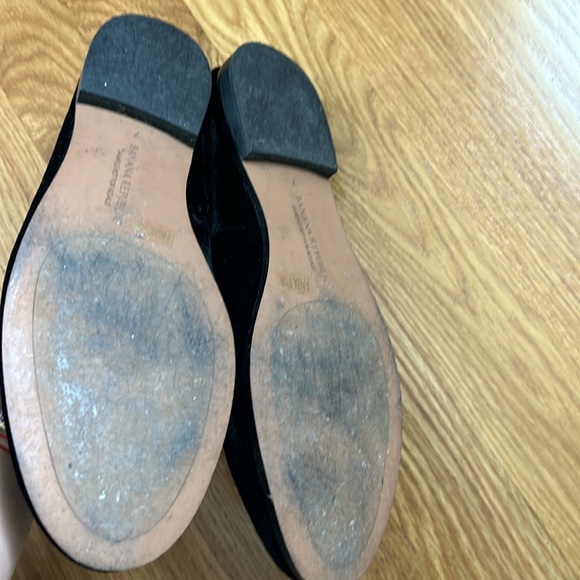 Banana Republic Black Velvet Faux Fur Mule Size 7 - Picture 9 of 9